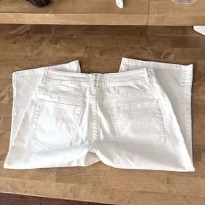 Coldwater Creek Petite White Denim Cropped Pant w/Embroidered Belt Loops Size P8
